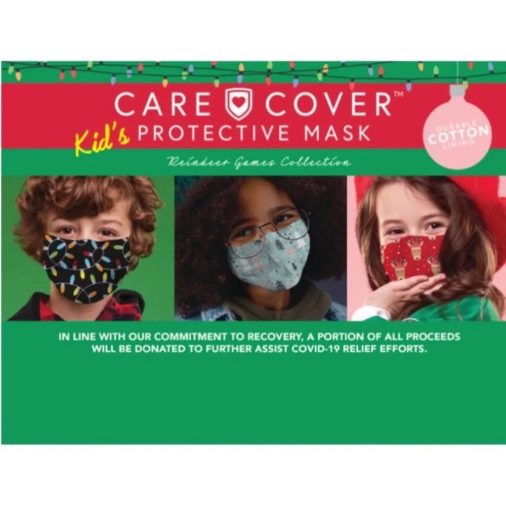 Care Cover Kid’s Protective Christmas Print Mask in Festive Sloths